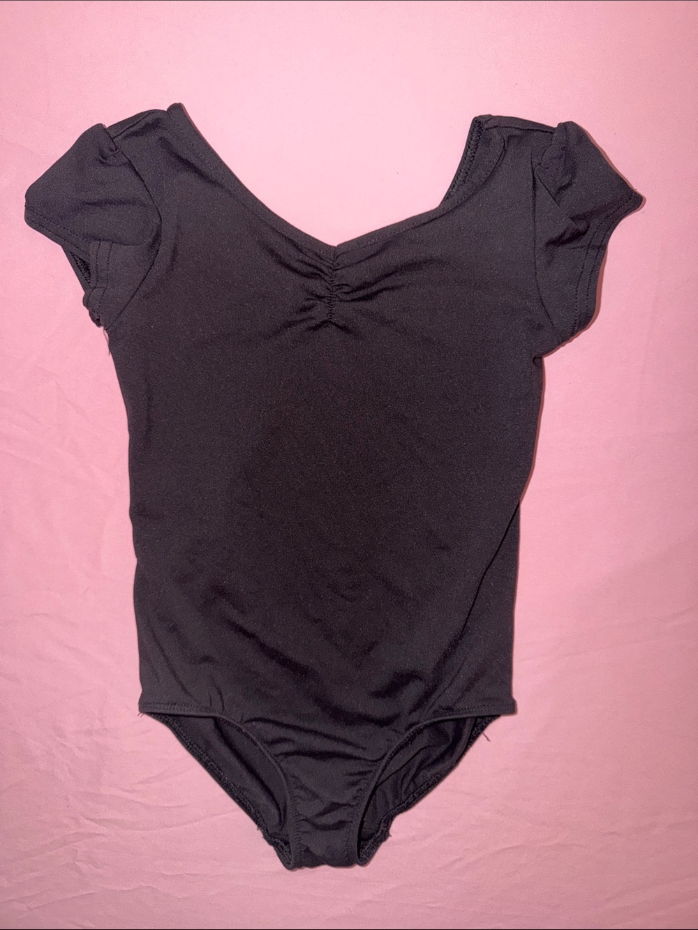 Danskin Black Short Sleeve Dance Leotard